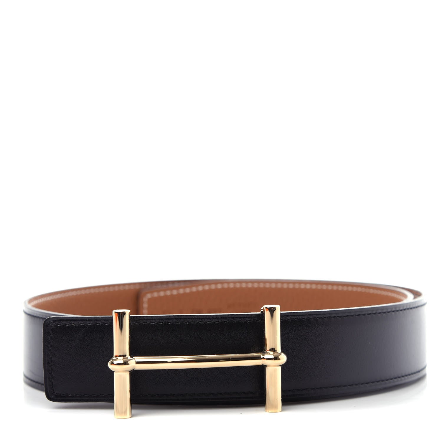 Hermes Box Togo 32mm H d'Ancre Belt 75 30 Black Gold 1 of 6