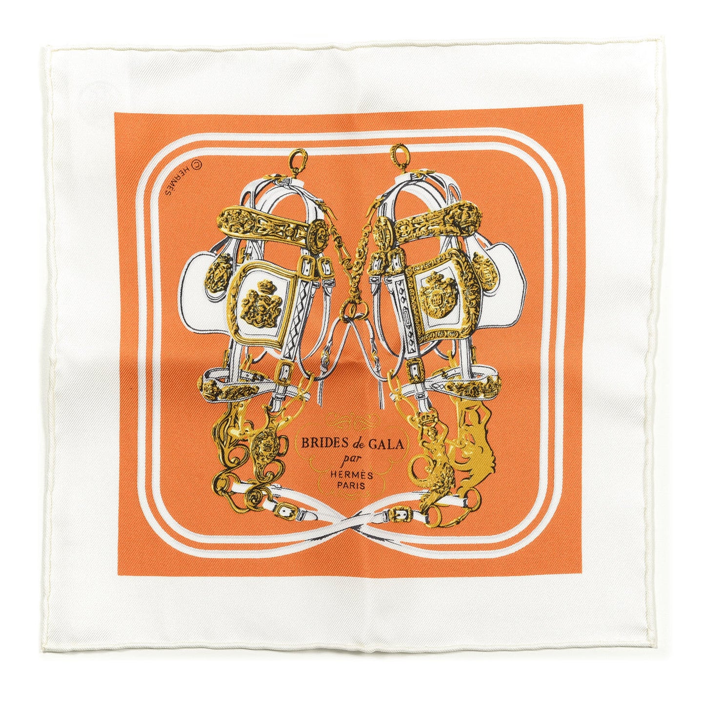 Silk Brides de Gala Nano Scarf 20 White Orange Vif