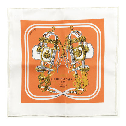 Hermes Silk Brides de Gala Nano Scarf 20 White Orange Vif 1 of 2