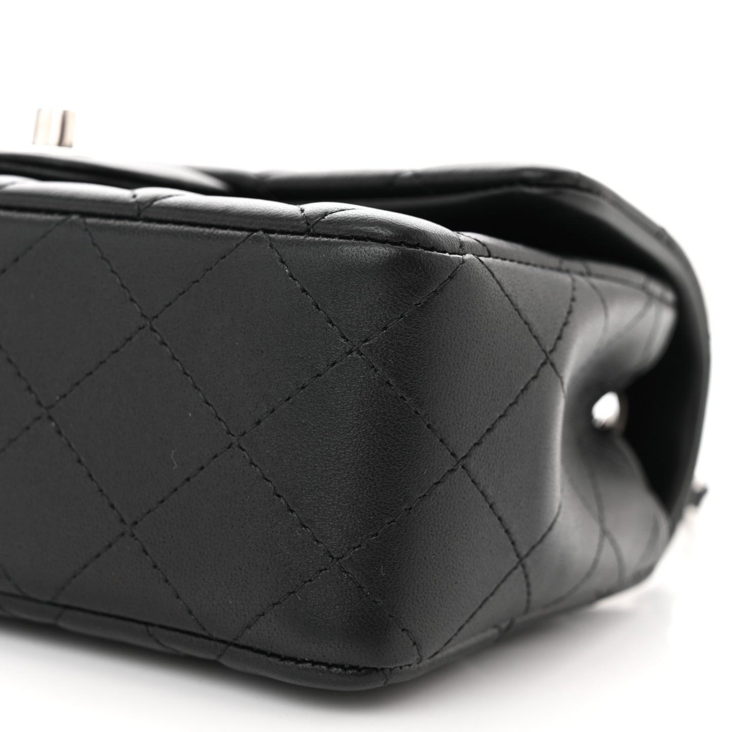 Lambskin Quilted Mini Rectangular Flap Black