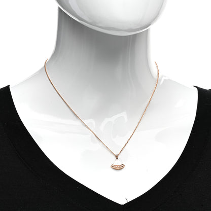 Bulgari 18K Rose Gold Diamond Mother of Pearl Divas' Dream Pave Pendant Necklace 2 of 5