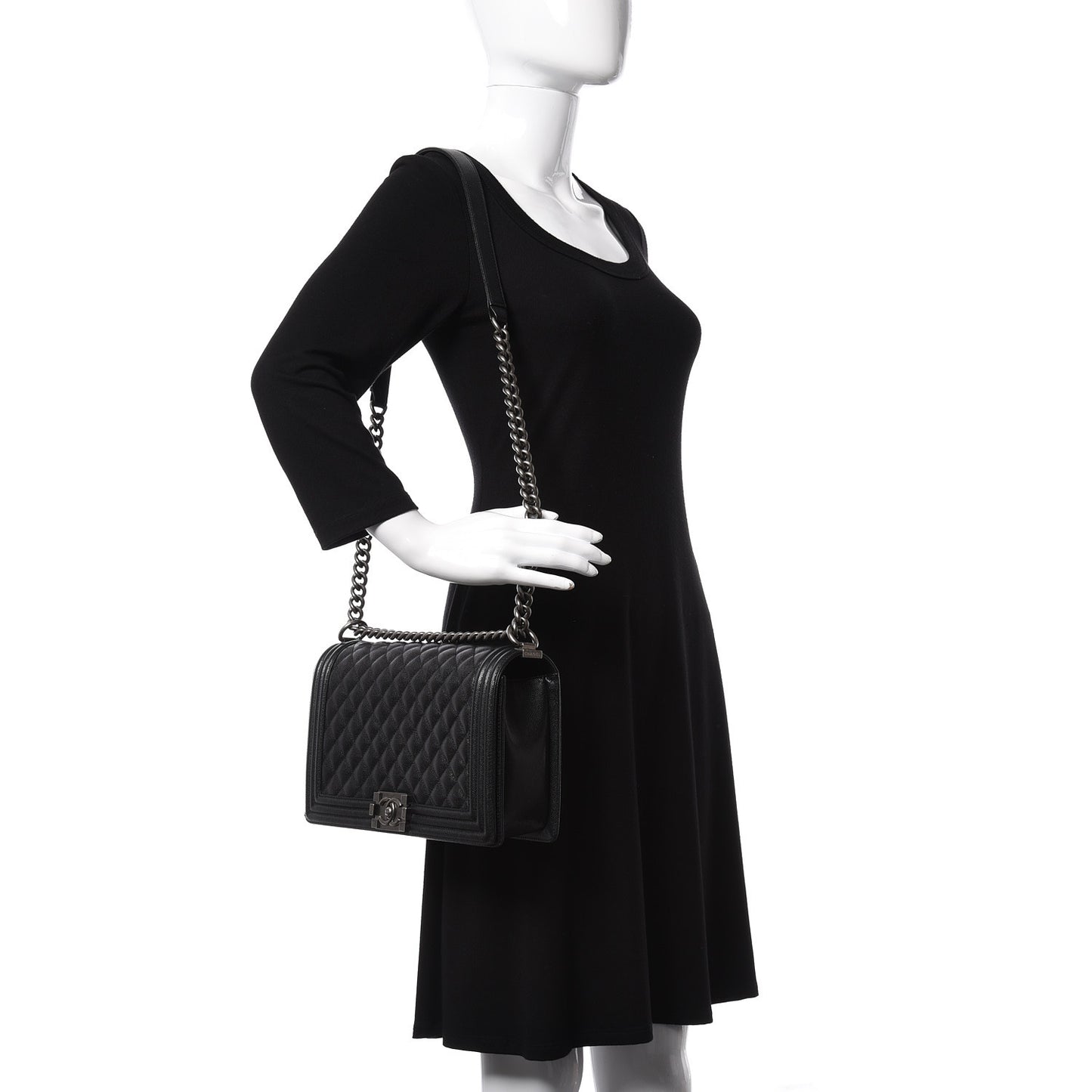 Caviar Quilted New Medium Boy Flap Black