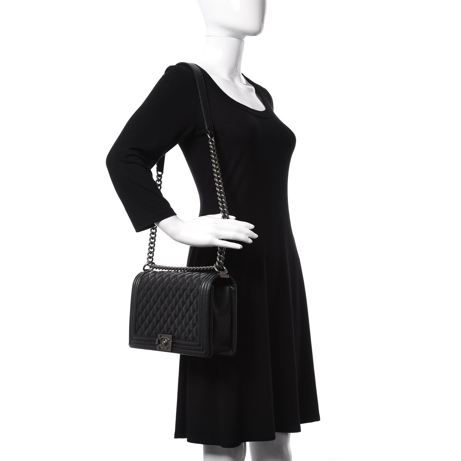 Chanel Caviar Quilted New Medium Boy Flap Black 2 of 13