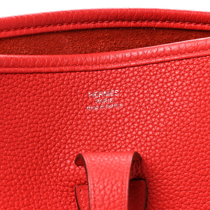 Hermes Taurillon Clemence EVELYNE III PM Rouge de Coeur 7 of 10