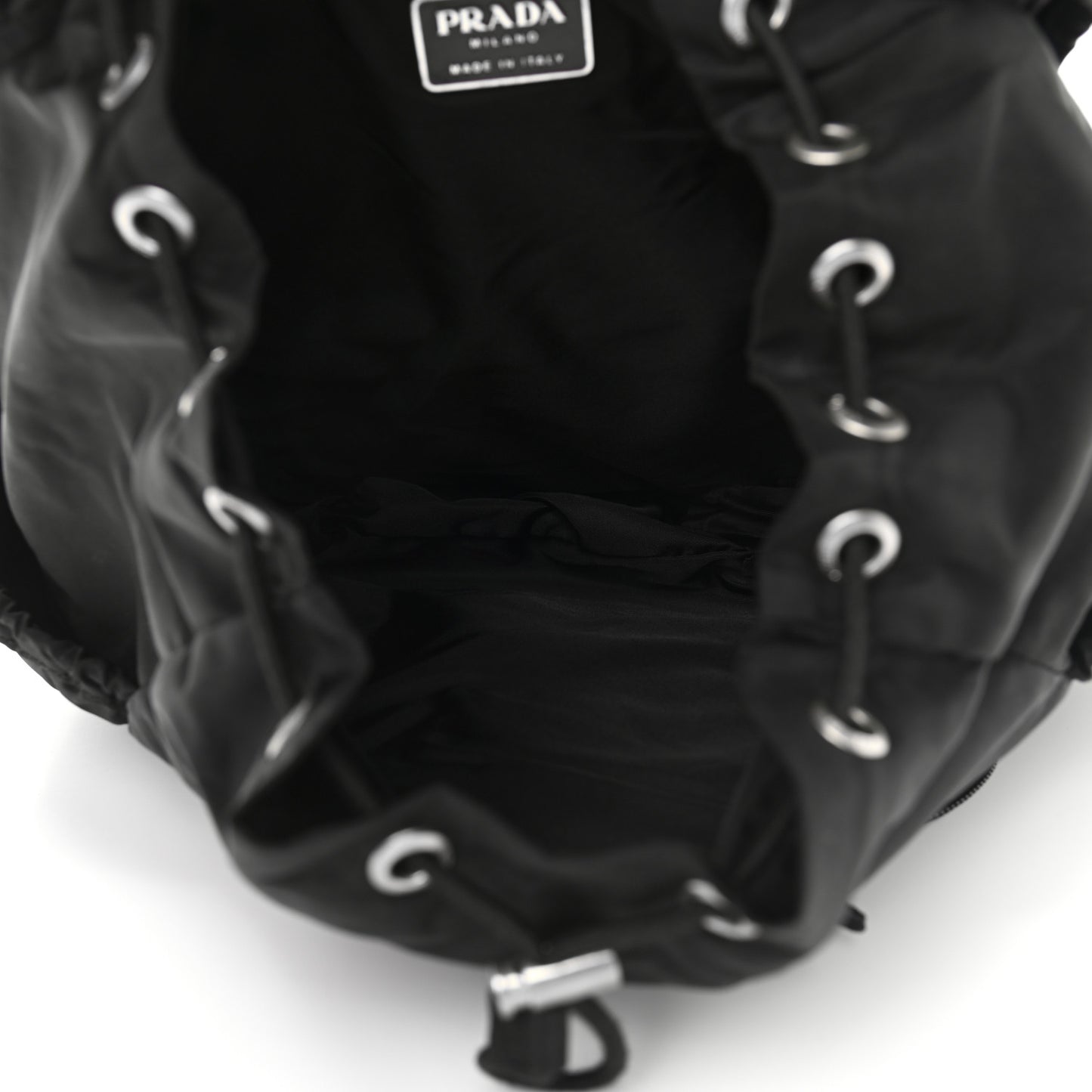 Technical Nylon Saffiano Double Buckle Backpack Black