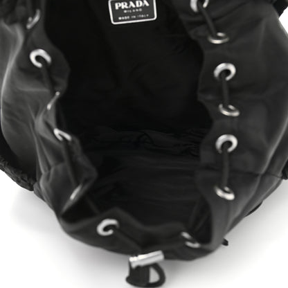 Prada Technical Nylon Saffiano Double Buckle Backpack Black 4 of 9