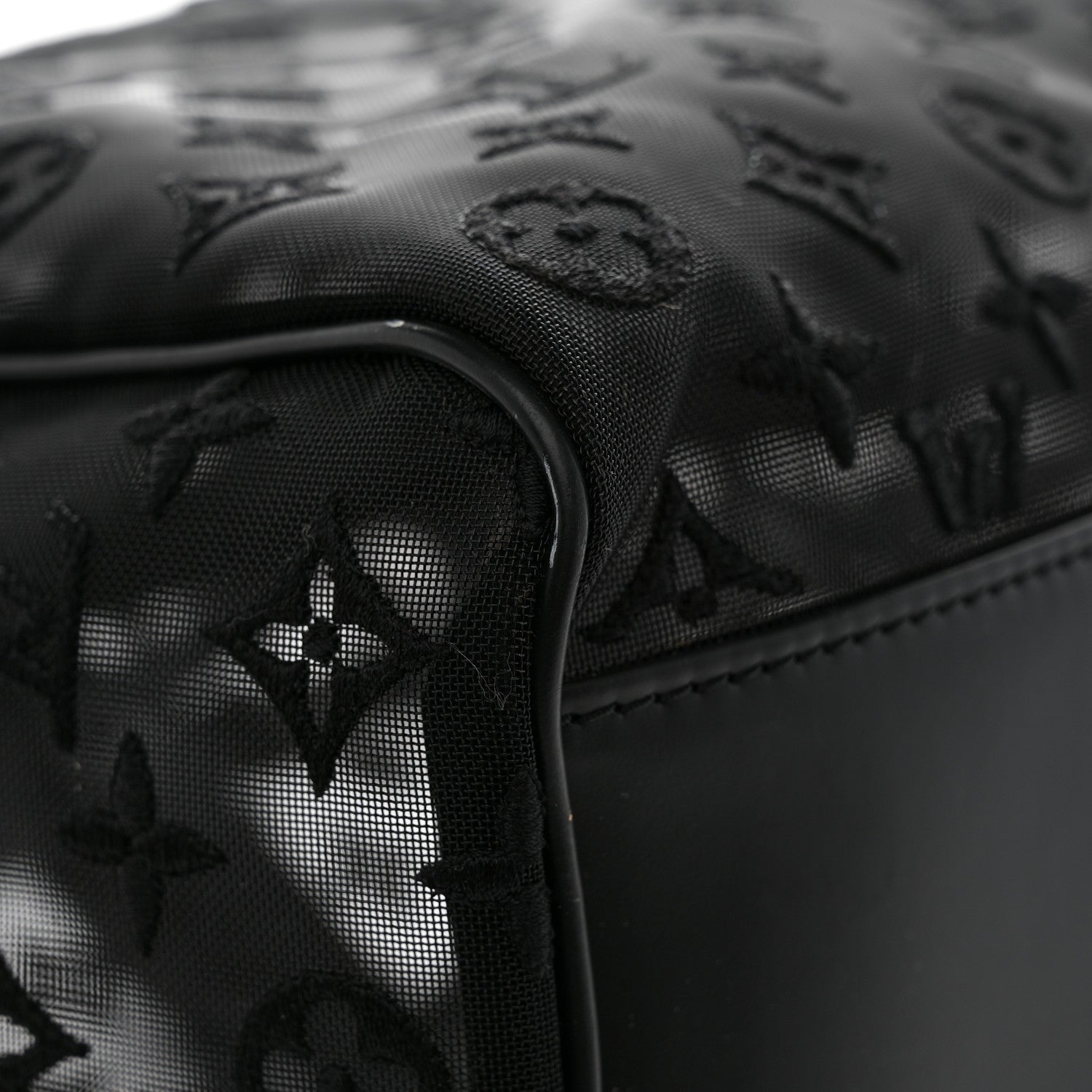 Louis Vuitton Monogram See Through Keepall Bandouliere 50 Black 9 of 18
