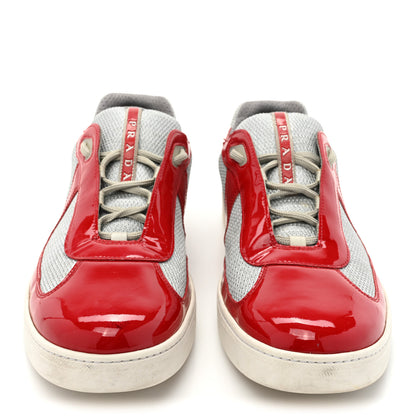 Prada Vitello Rubber Bike Mens America's Cup Sneakers 10.5 Rubino Argento 2 of 9