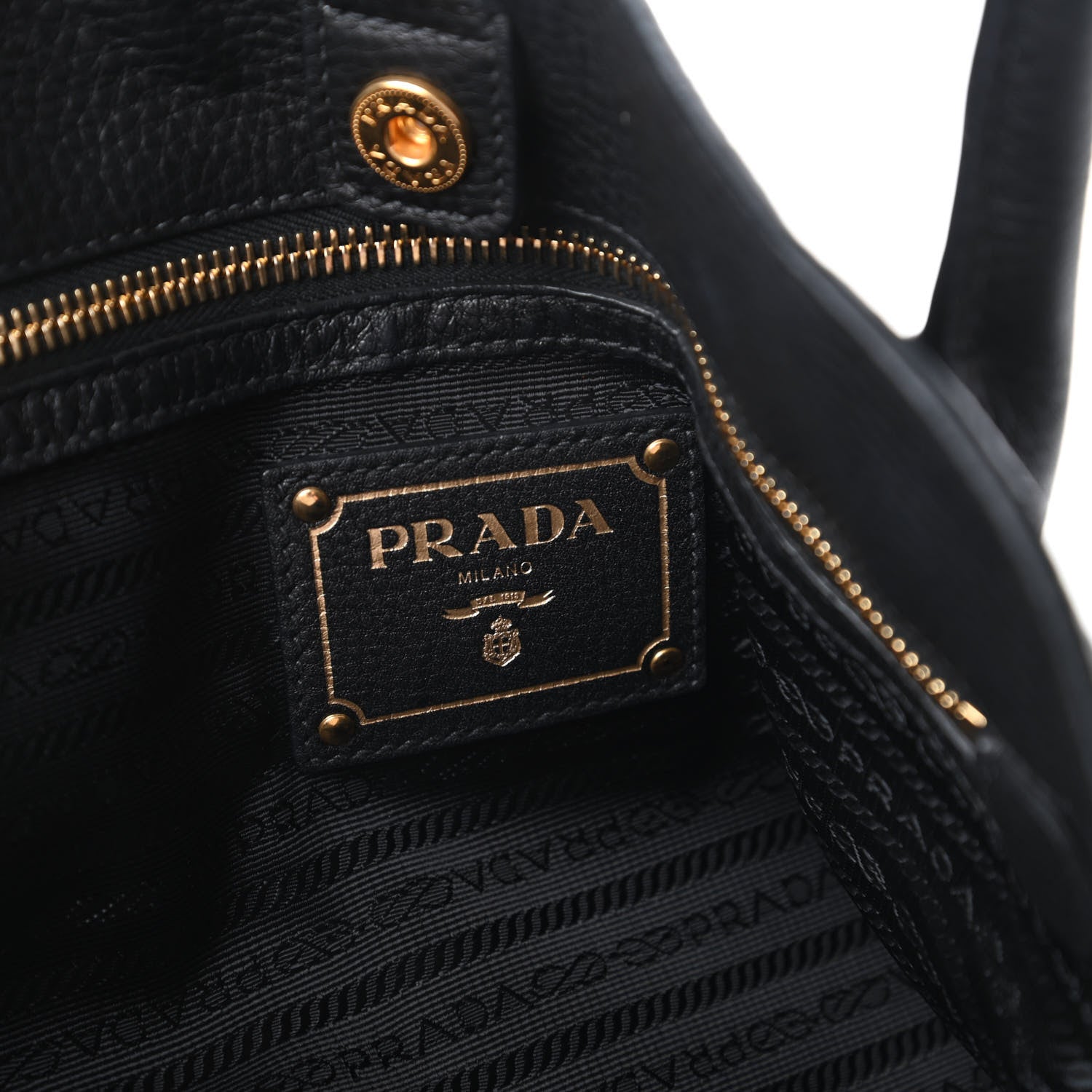 Prada Vitello Daino Tote Black 8 of 10