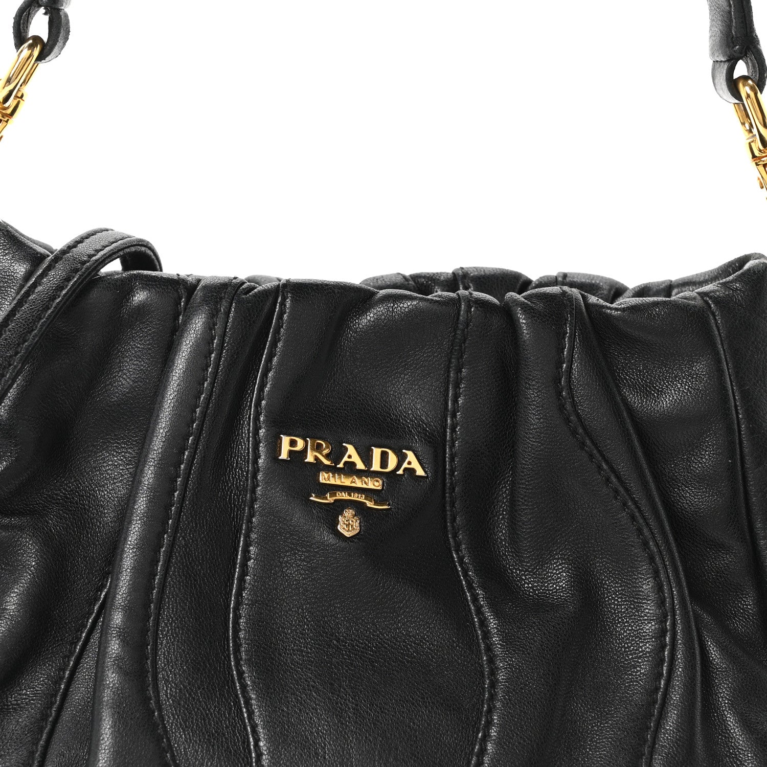 Prada Nappa Stripes Mini Shoulder Bag Black 7 of 9