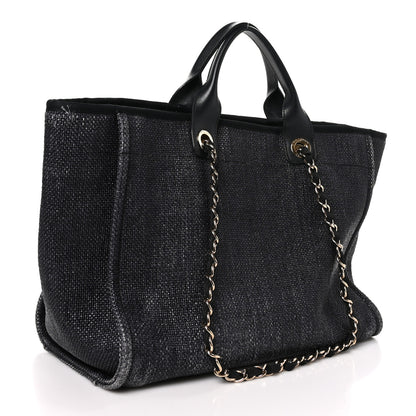 Chanel Woven Straw Raffia Medium Deauville Tote Black 3 of 11