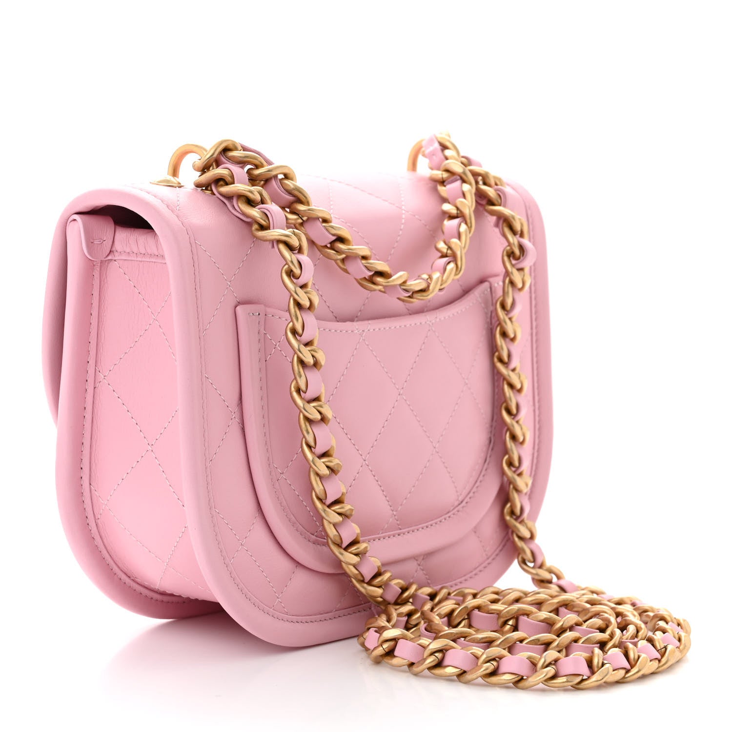 Chanel Calfskin Quilted Small Messenger Flap Pink 3 of 11