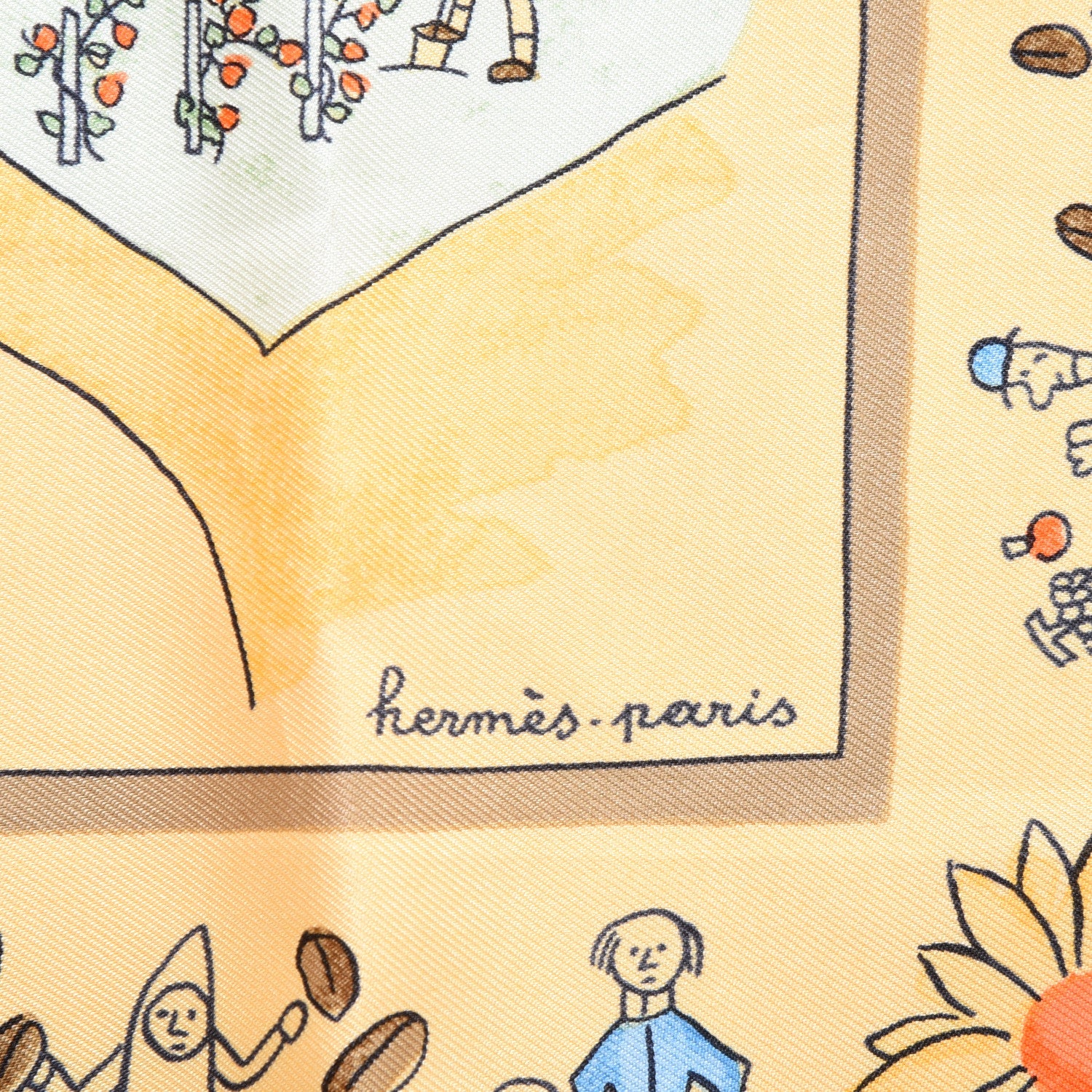 Hermes Silk Retour A'Laterre Pocket Square 4 of 5
