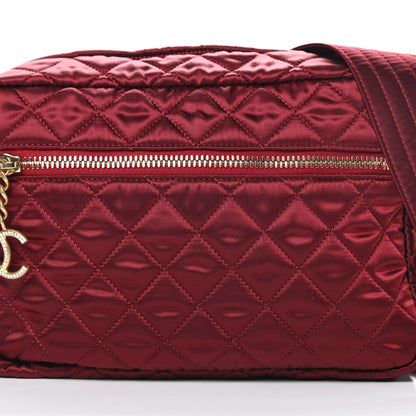Chanel Satin Quilted Paris-Hamburg Camera Bag Red 8 of 10