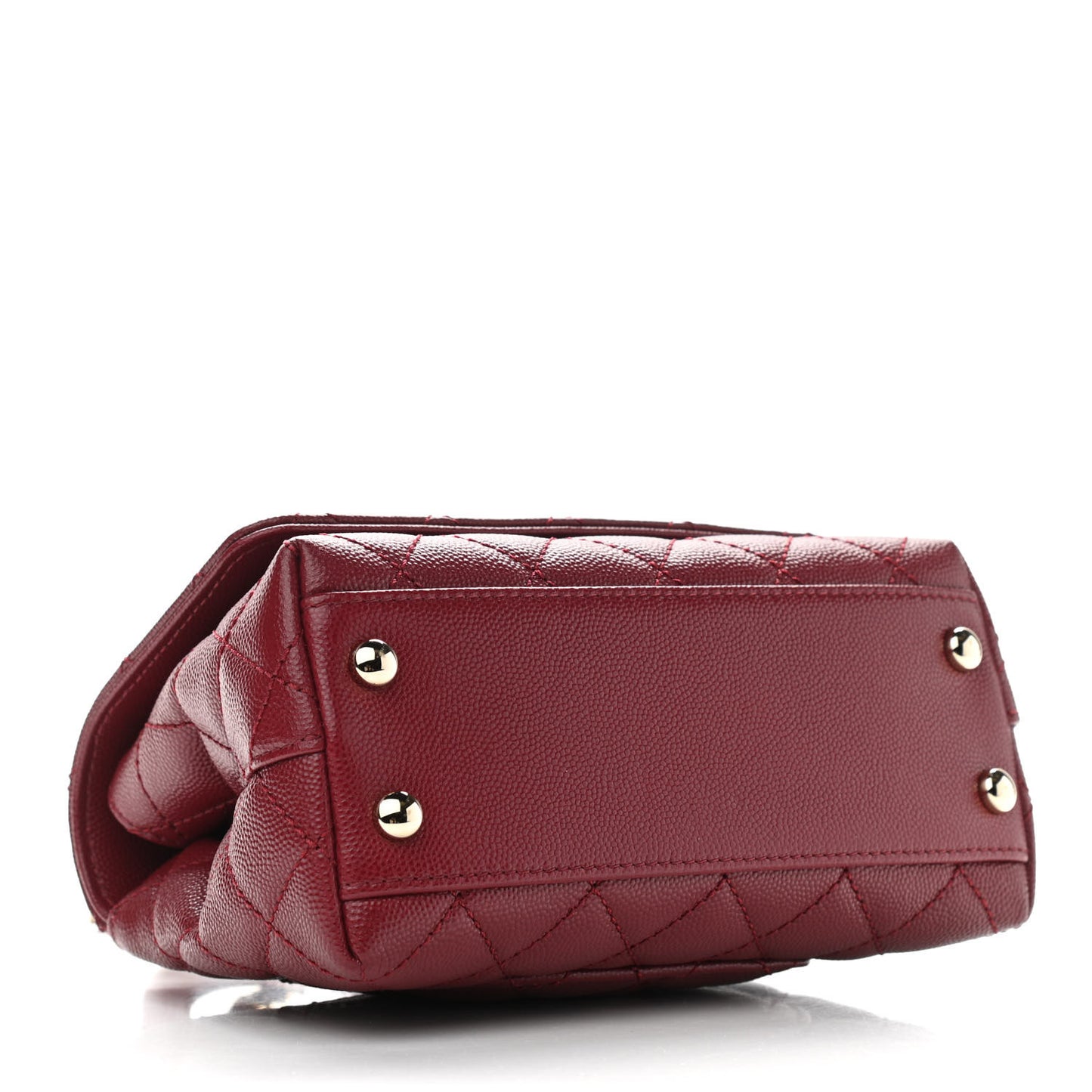 Caviar Quilted Lizard Embossed Extra Mini Coco Handle Flap Burgundy