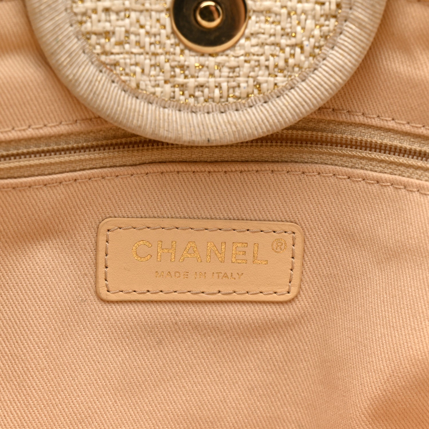 Chanel Lurex Boucle Medium Deauville Tote White 6 of 15