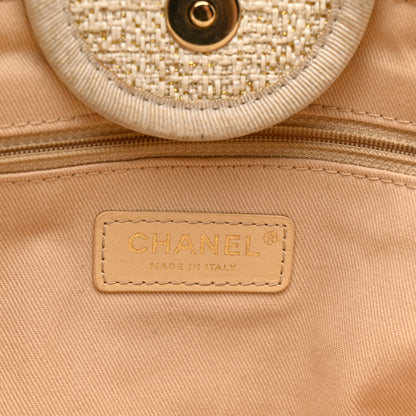 Chanel Lurex Boucle Medium Deauville Tote White 6 of 15