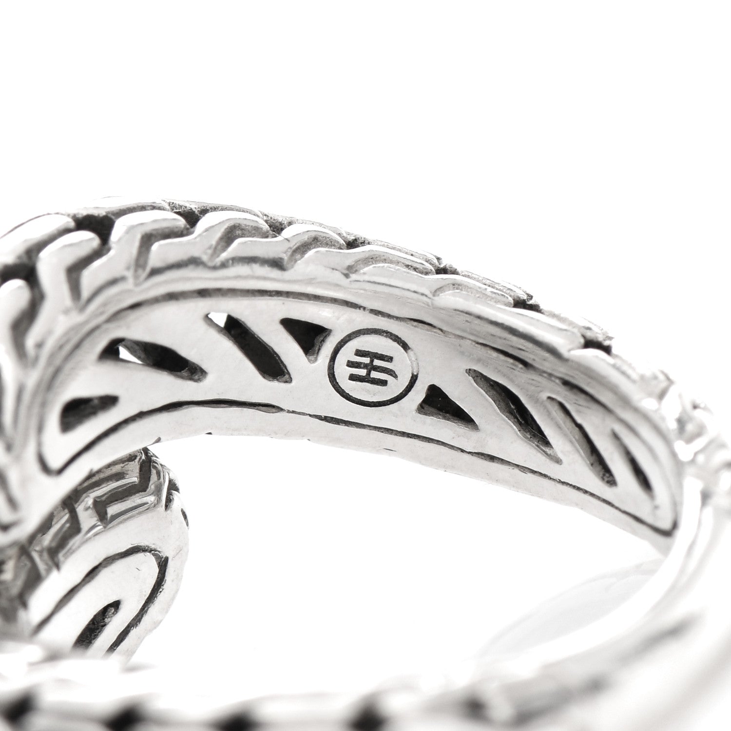 John Hardy Sterling Silver Classic Chain Bypass Ring 55 7.25 4 of 5