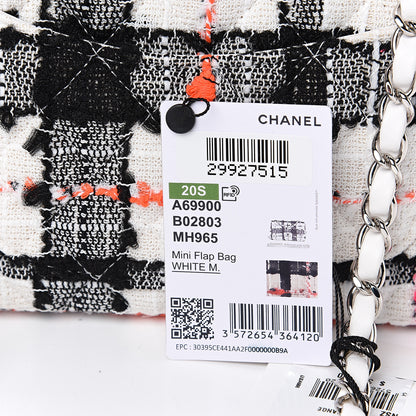 Chanel Tweed Quilted Mini Rectangular Flap Black White Pink 9 of 10