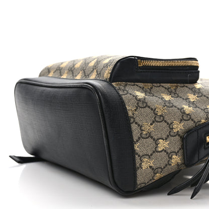 Gucci GG Supreme Monogram Bees Print Small Day Backpack Beige Oro Black 10 of 10