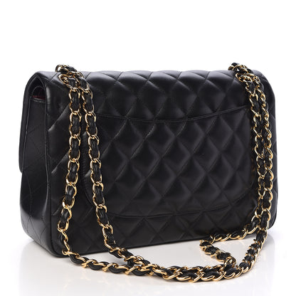 Chanel Lambskin Quilted Jumbo Double Flap Black 3 of 14