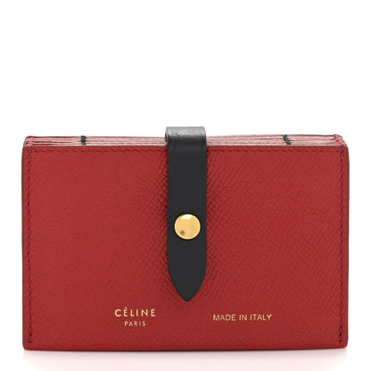 Celine Grained Shiny Calfskin Accordion Card Holder Coquelicot 1 of 8
