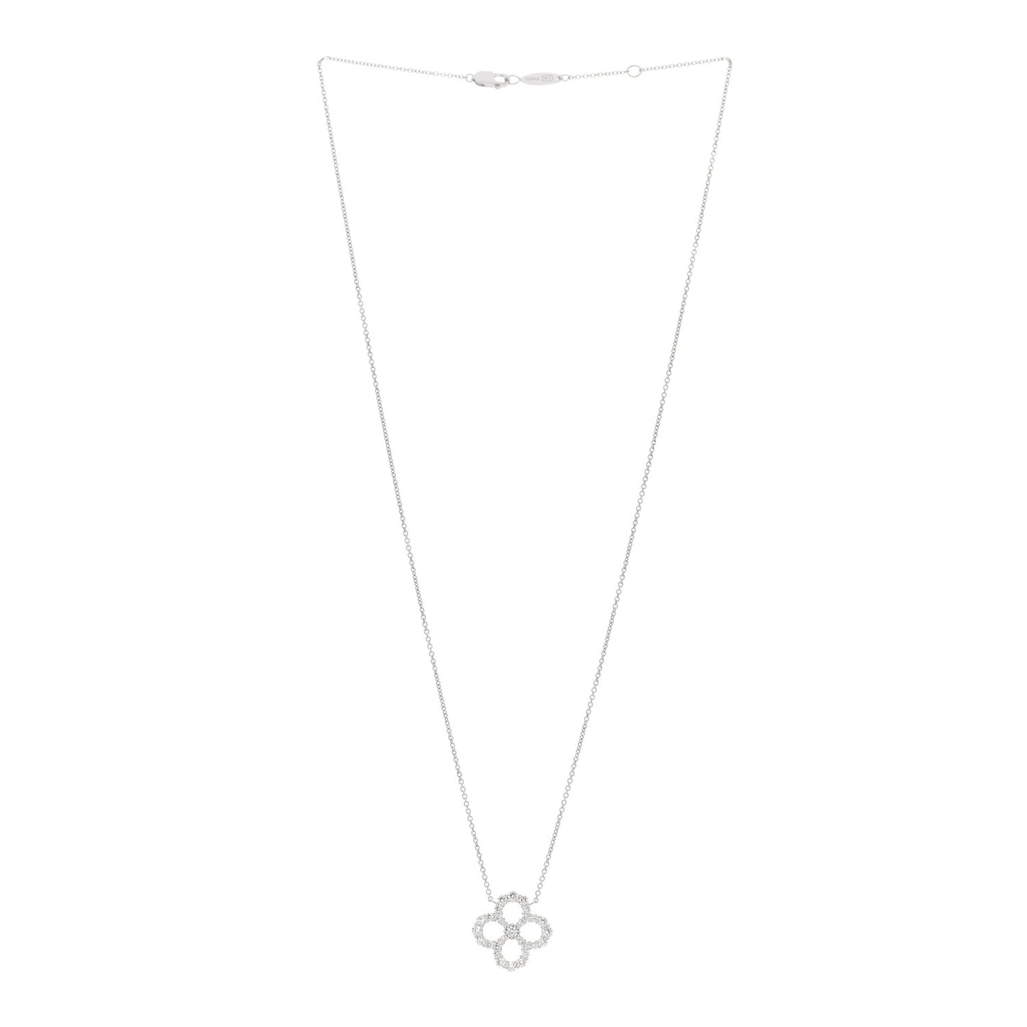 Platinum Diamond Loop Open Motif Pendant Necklace