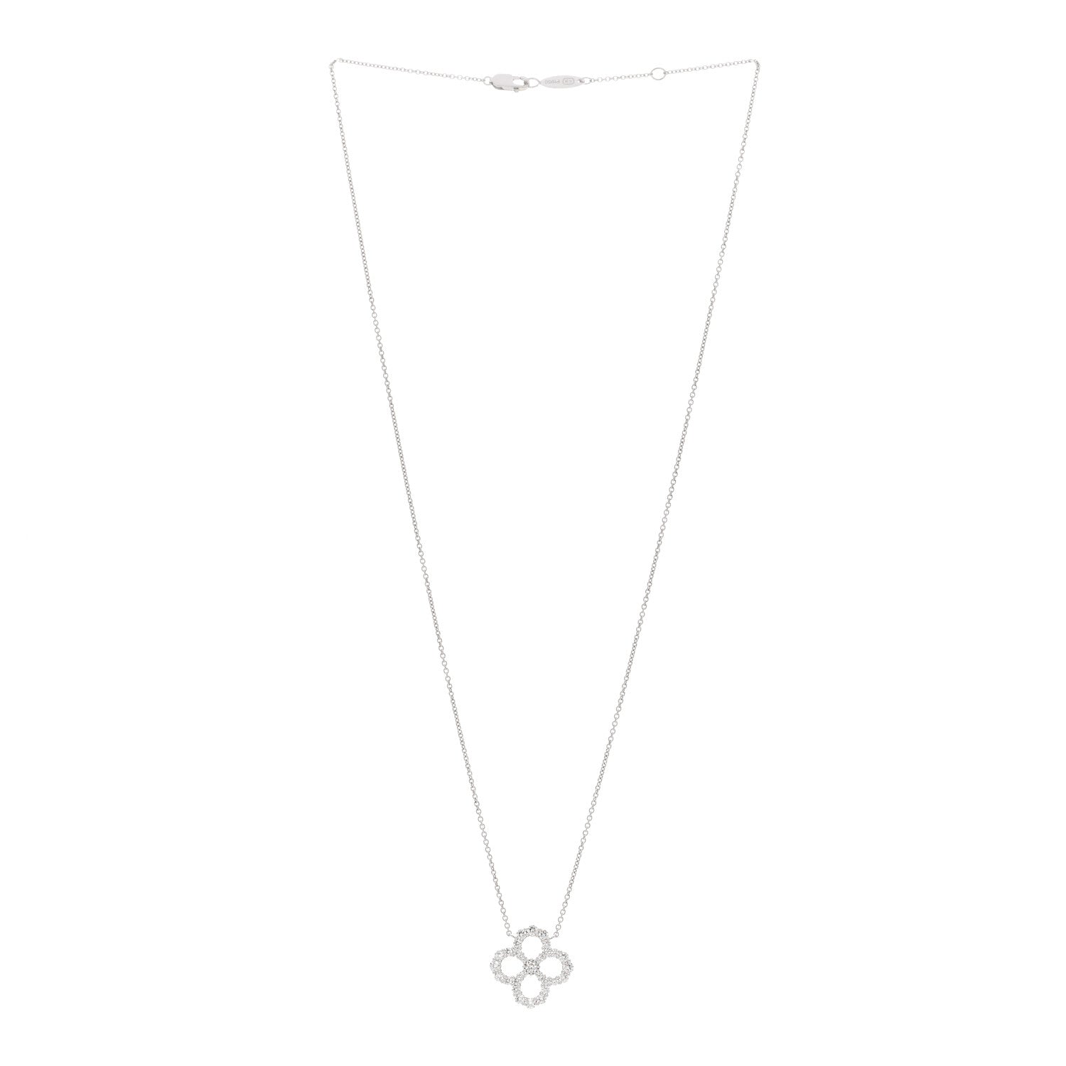 Harry Winston Platinum Diamond Loop Open Motif Pendant Necklace 3 of 5