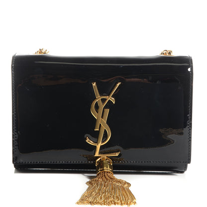 Saint Laurent Patent Small Classic Monogram Kate Tassel Satchel Black 1 of 10
