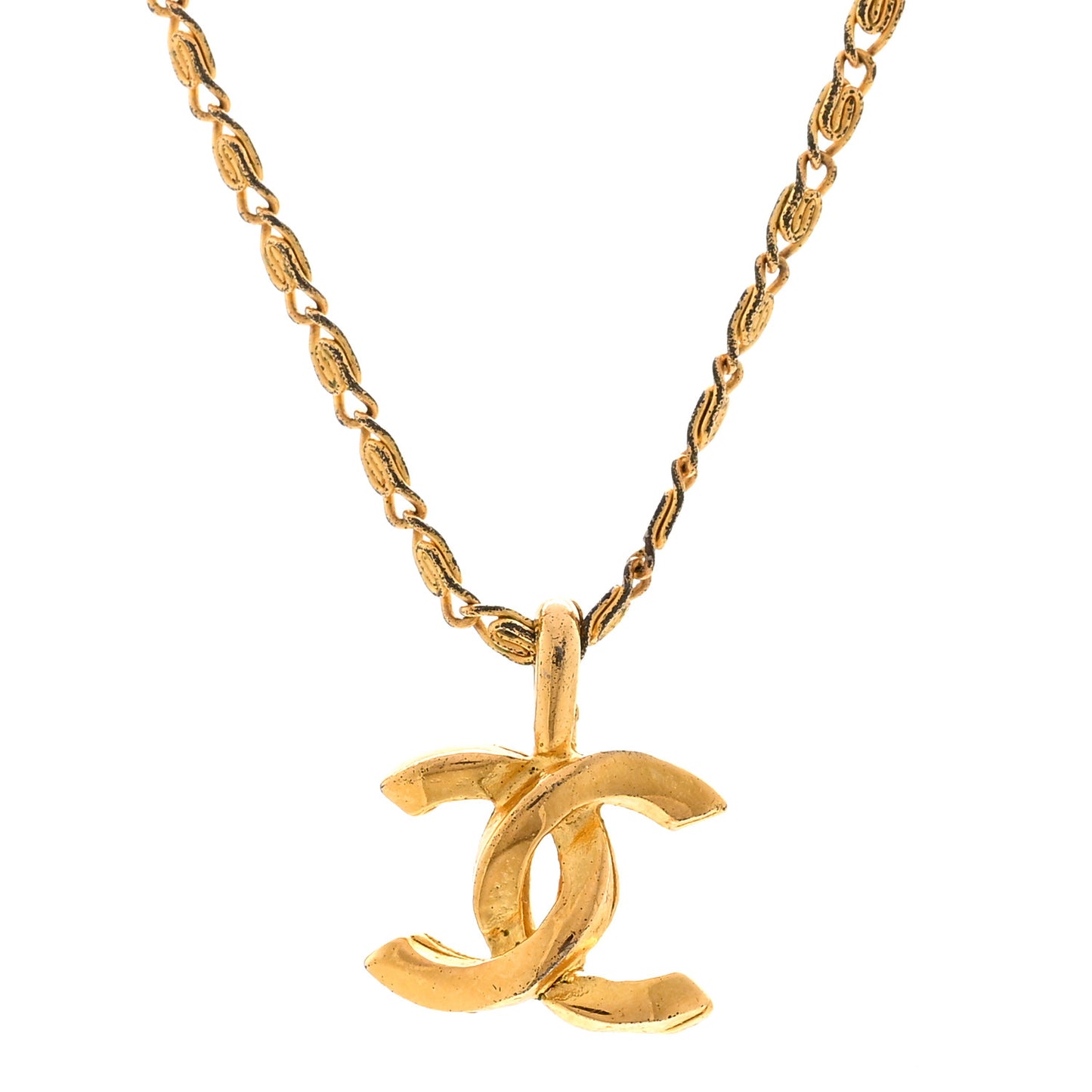 Metal CC Chain Pendant Necklace Gold