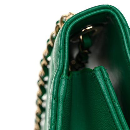 Chanel Lambskin Quilted Mini Trendy CC Chain Wallet Green 12 of 12