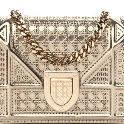 Christian Dior Metallic Patent Micro-Cannage Baby Diorama Flap Bag Gold 9 of 9