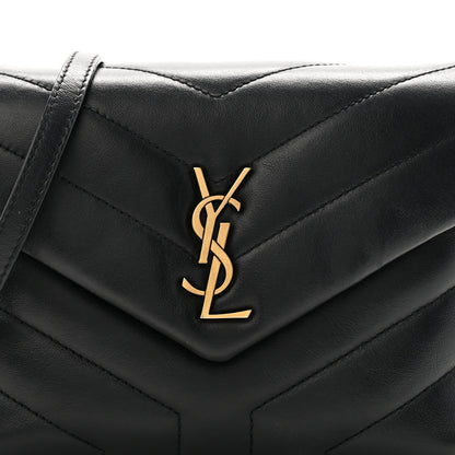 Saint Laurent Calfskin Y Quilted Monogram Toy Loulou Crossbody Bag Black 8 of 11