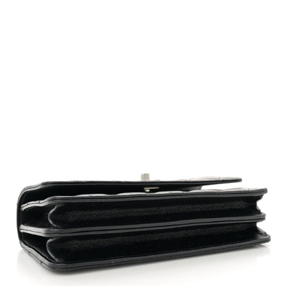 Chanel Shiny Crumpled Calfskin Crystal Quilted Precious Handle Clutch With Chain Black 4 of 11