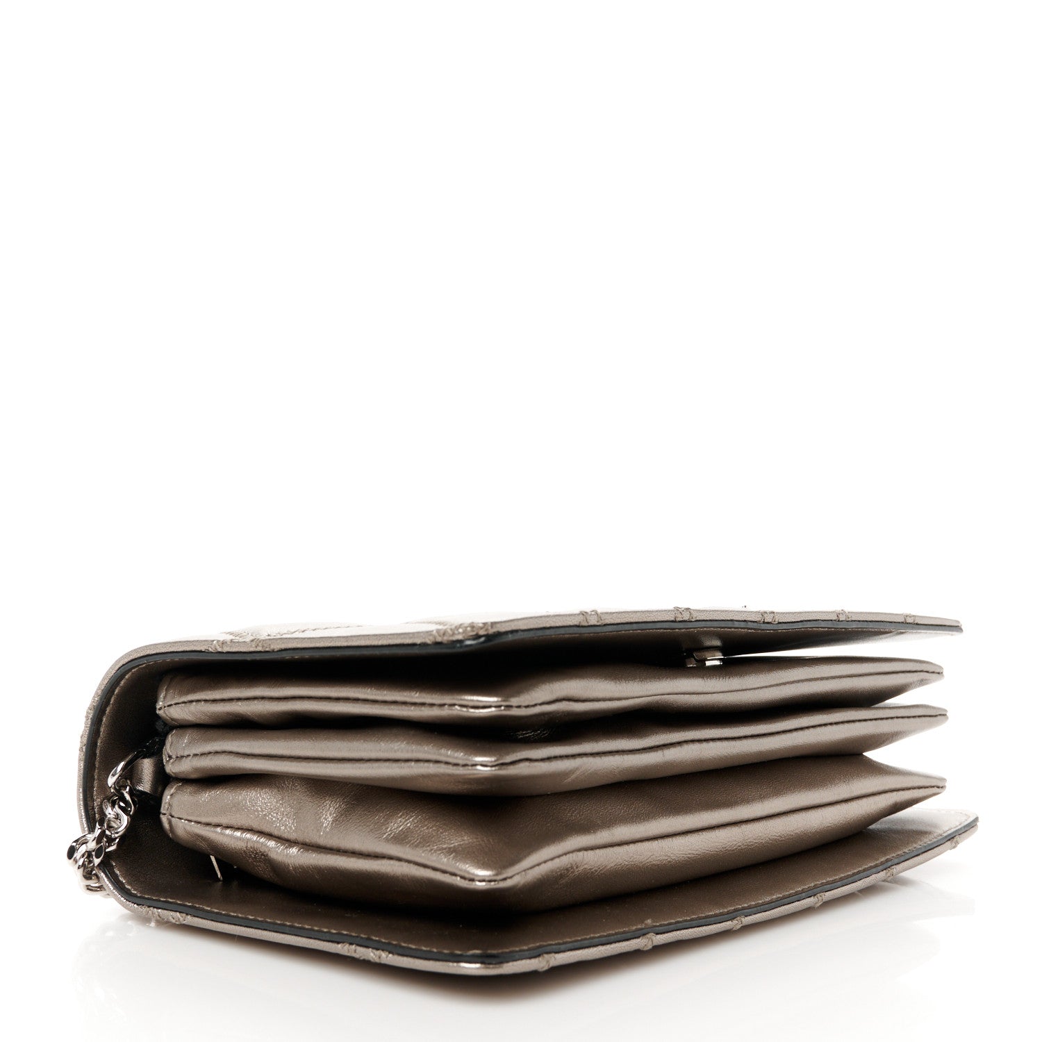Saint Laurent Metallic Lambskin Diamond Quilted Monogram Angie Chain Bag Pimbo 4 of 11