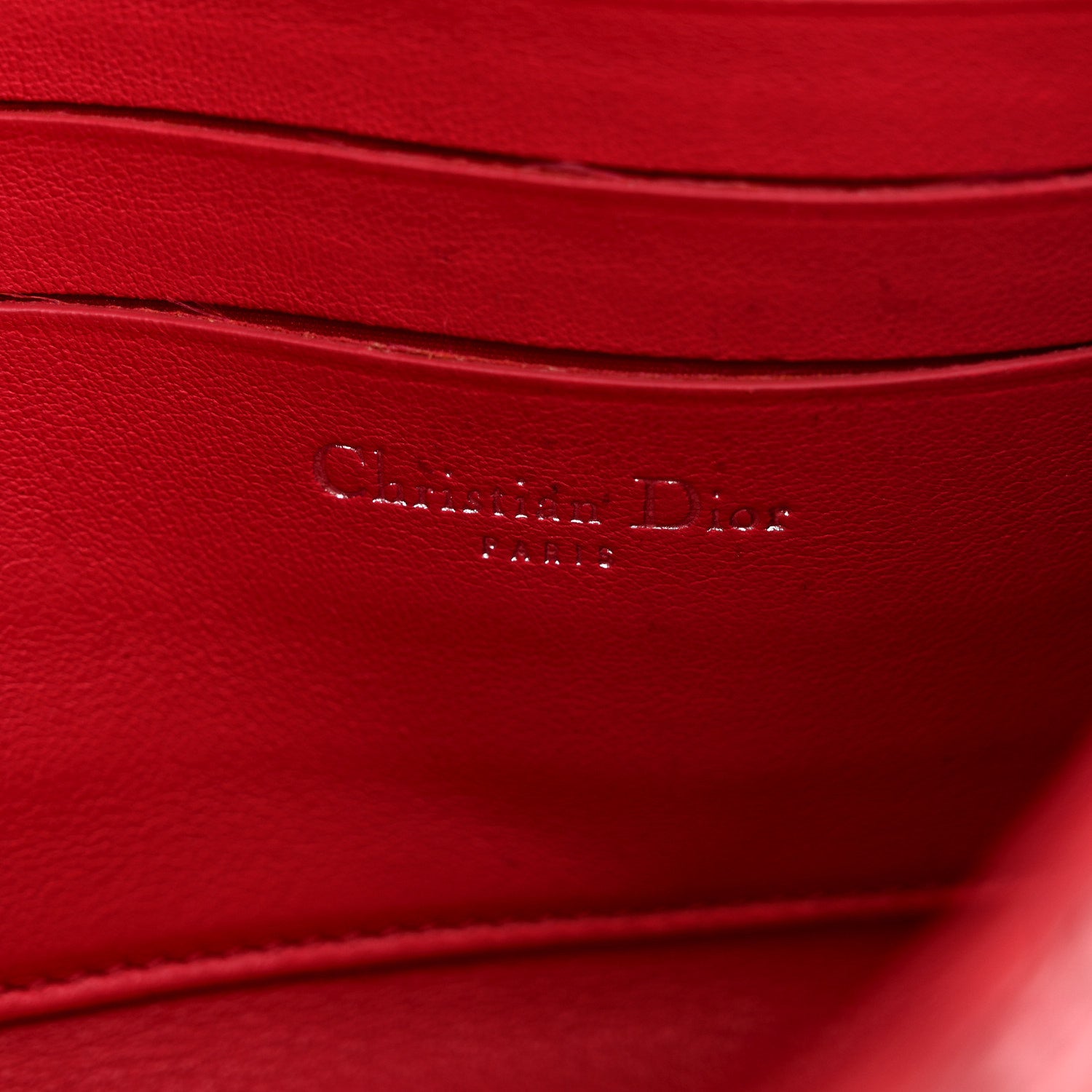 Christian Dior Patent Cannage New Lock Pouch Red 1873378