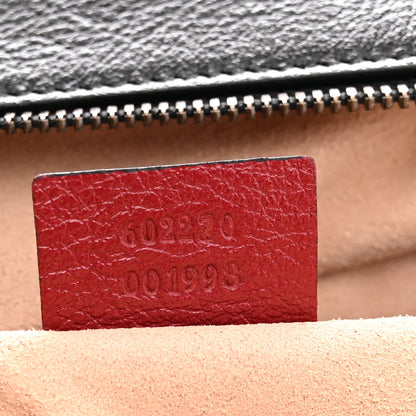 Gucci Vintage Effect Calfskin Matelasse Diagonal Small Torchon GG Marmont Bamboo Top Handle Shoulder Bag Black Romantic Cherry 7 of 10
