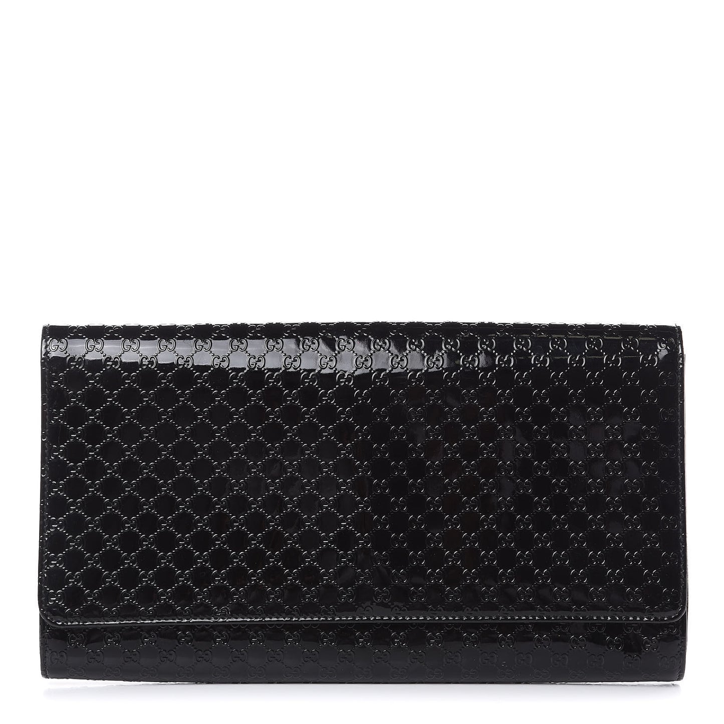 Patent Microguccissima Medium Broadway Clutch Black