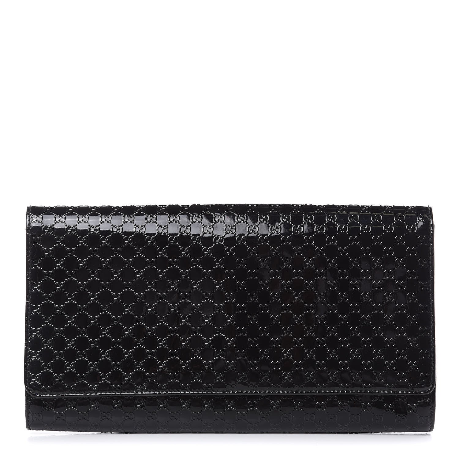 Gucci Patent Microguccissima Medium Broadway Clutch Black 1 of 10