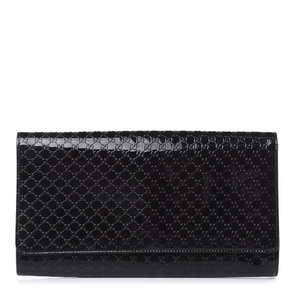 Gucci Patent Microguccissima Medium Broadway Clutch Black 1 of 10