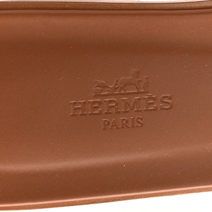 Hermes Box Calfskin Oran Sandals 39.5 Gold 7 of 10