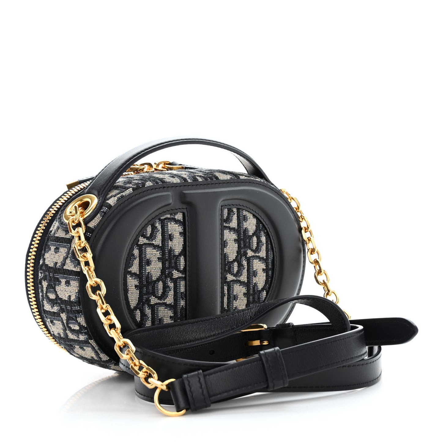 Oblique CD Signature Oval Crossbody Camera Bag Blue Multicolor