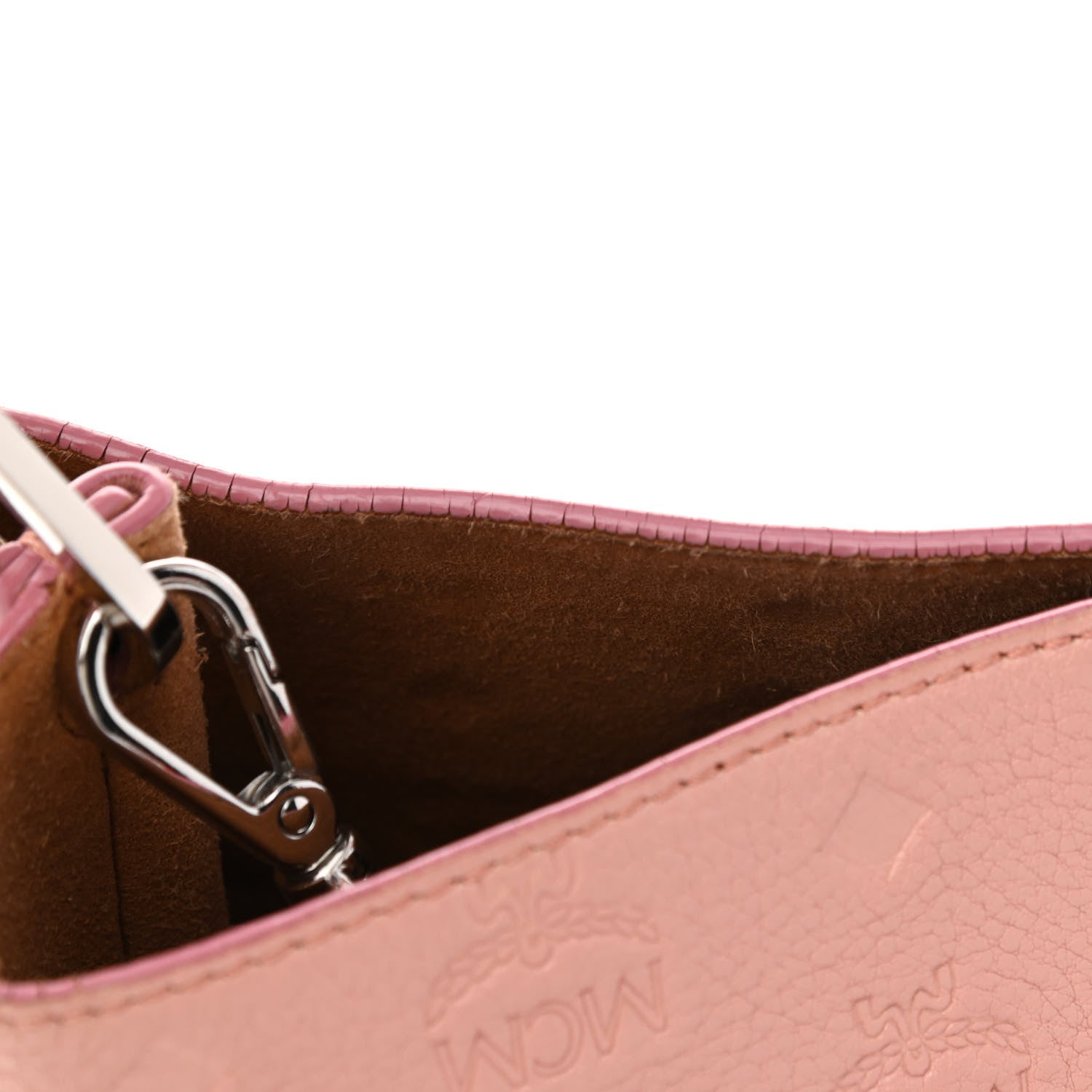 MCM Calfskin Ottomar Monogram Sarah Medium Hobo Pink Blush 11 of 13