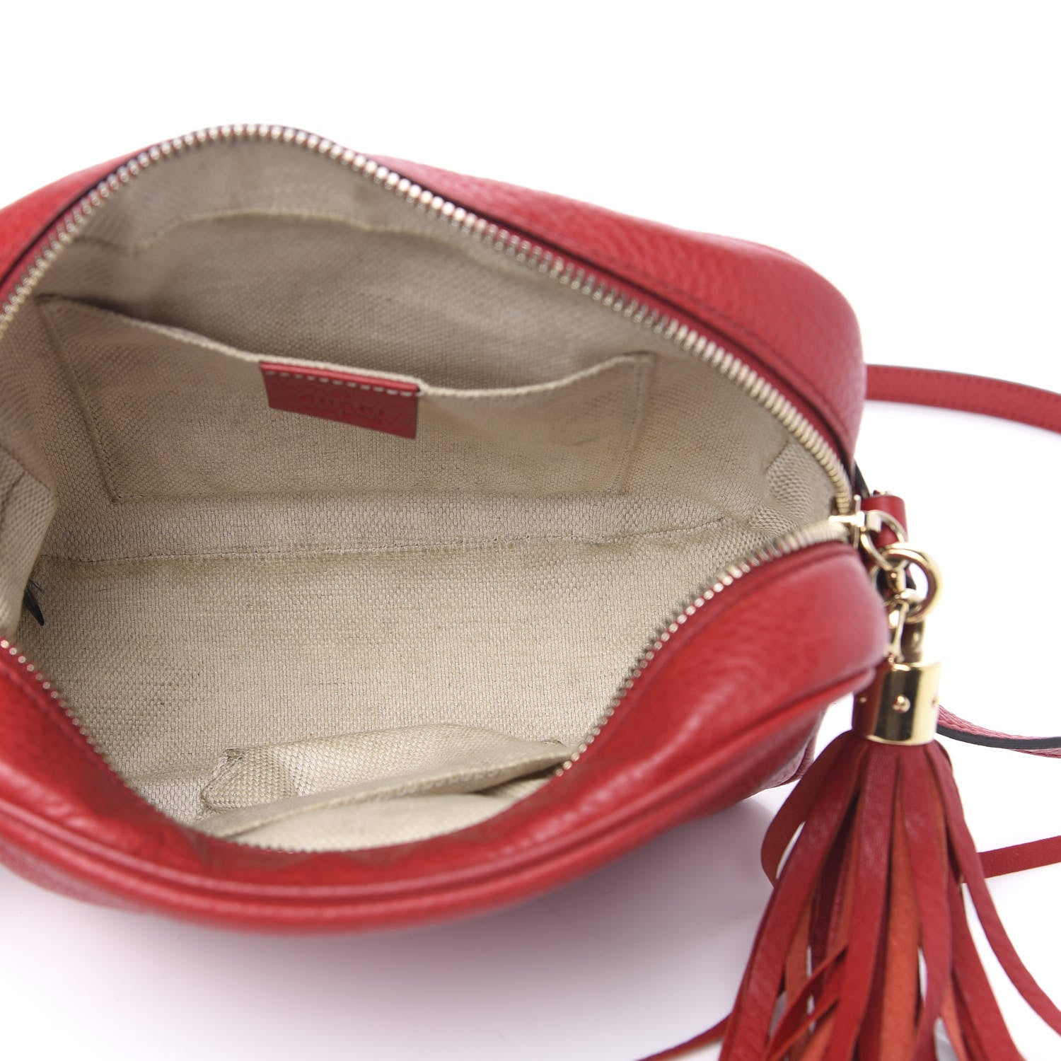Gucci Pebbled Calfskin Small Soho Disco Bag Tabasco Red 5 of 12