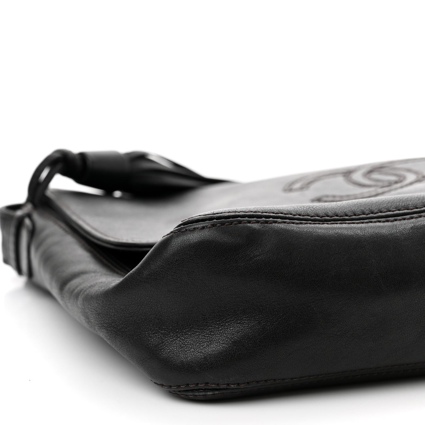Lambskin CC Tassel Shoulder Flap Bag Black