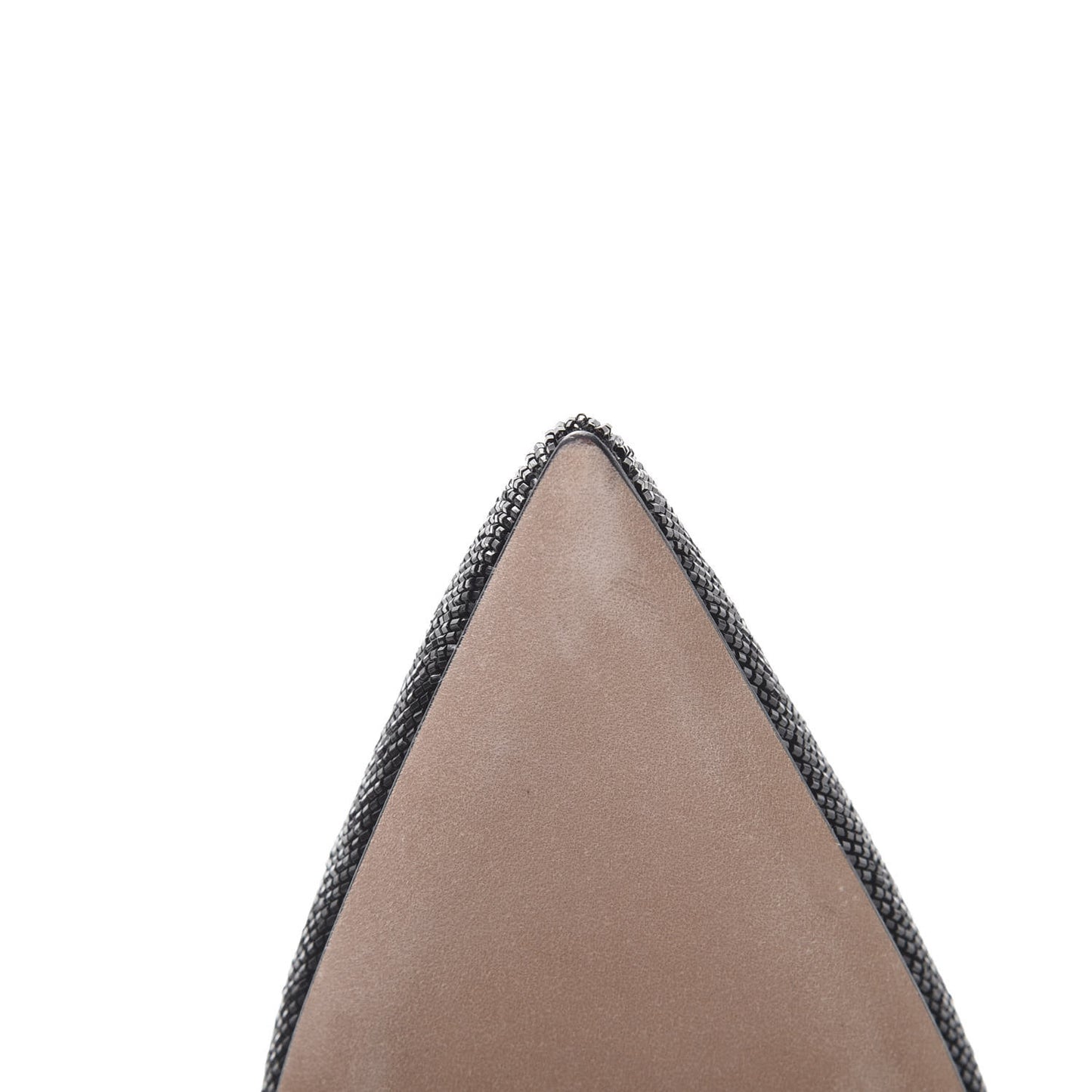 Suede Beaded Rockstud Ankle Strap 100mm Pumps 38 Black