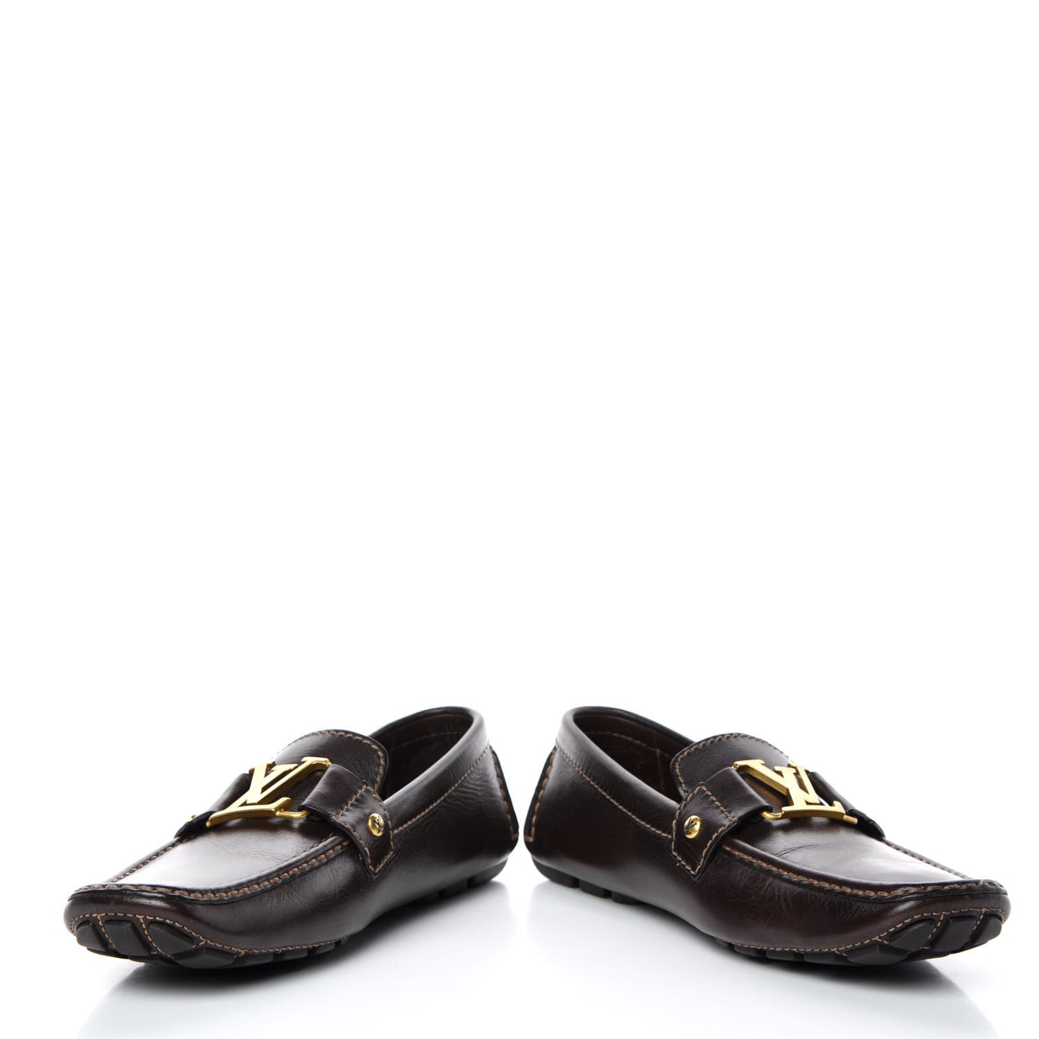 Louis Vuitton Calfskin Monte Carlo Moccasin Loafers 7 Cacao Brown 5 of 12