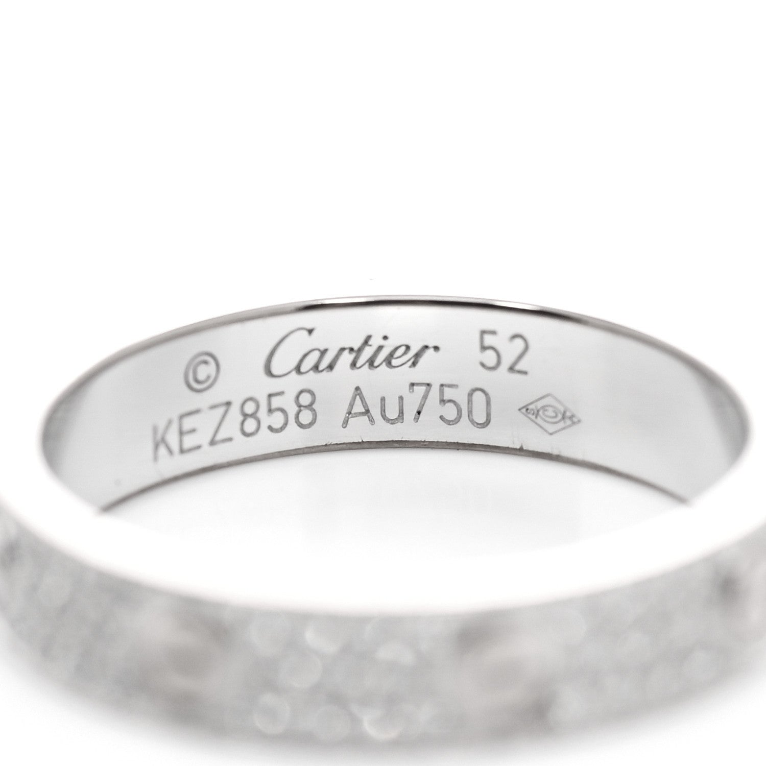 Cartier 18K White Gold Diamond 4mm LOVE Wedding Paved Band Ring 52 6 4 of 5