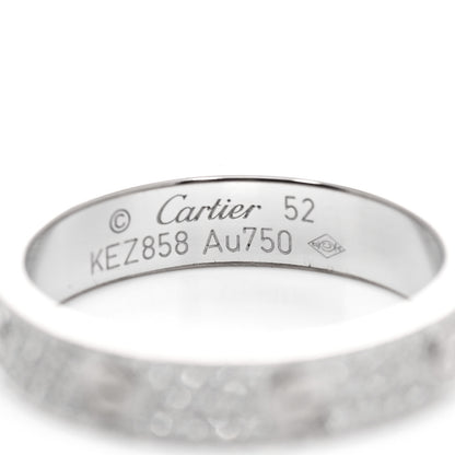 Cartier 18K White Gold Diamond 4mm LOVE Wedding Paved Band Ring 52 6 4 of 5