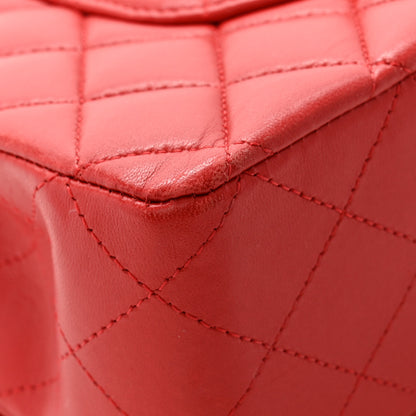 Chanel Lambskin Quilted Medium Double Flap Red 13 of 15